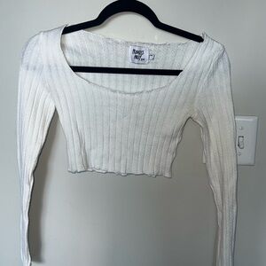 Princess Polly white cropped long sleeve
